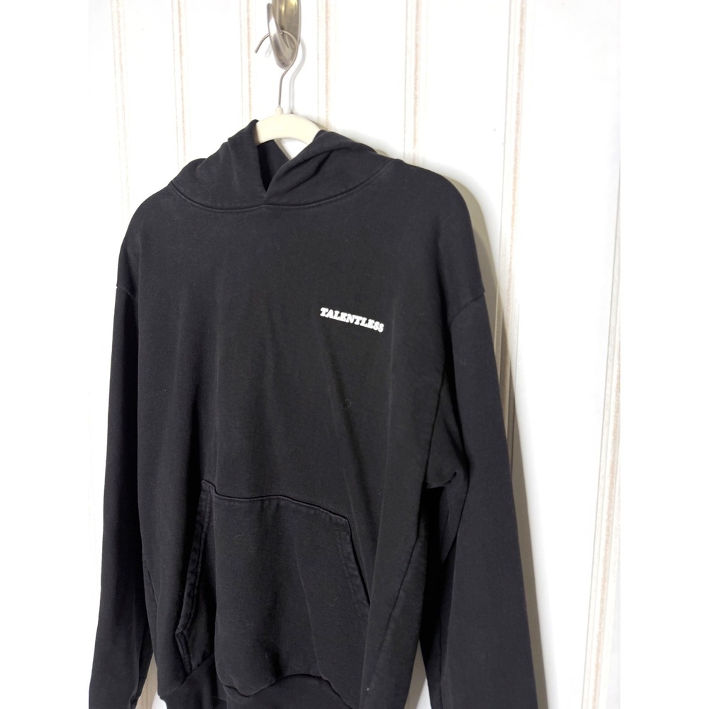 Talentless Womens Please Wash Your Hands Hoodie Black Graphic Sweatshirt Small - Picture 9 of 9